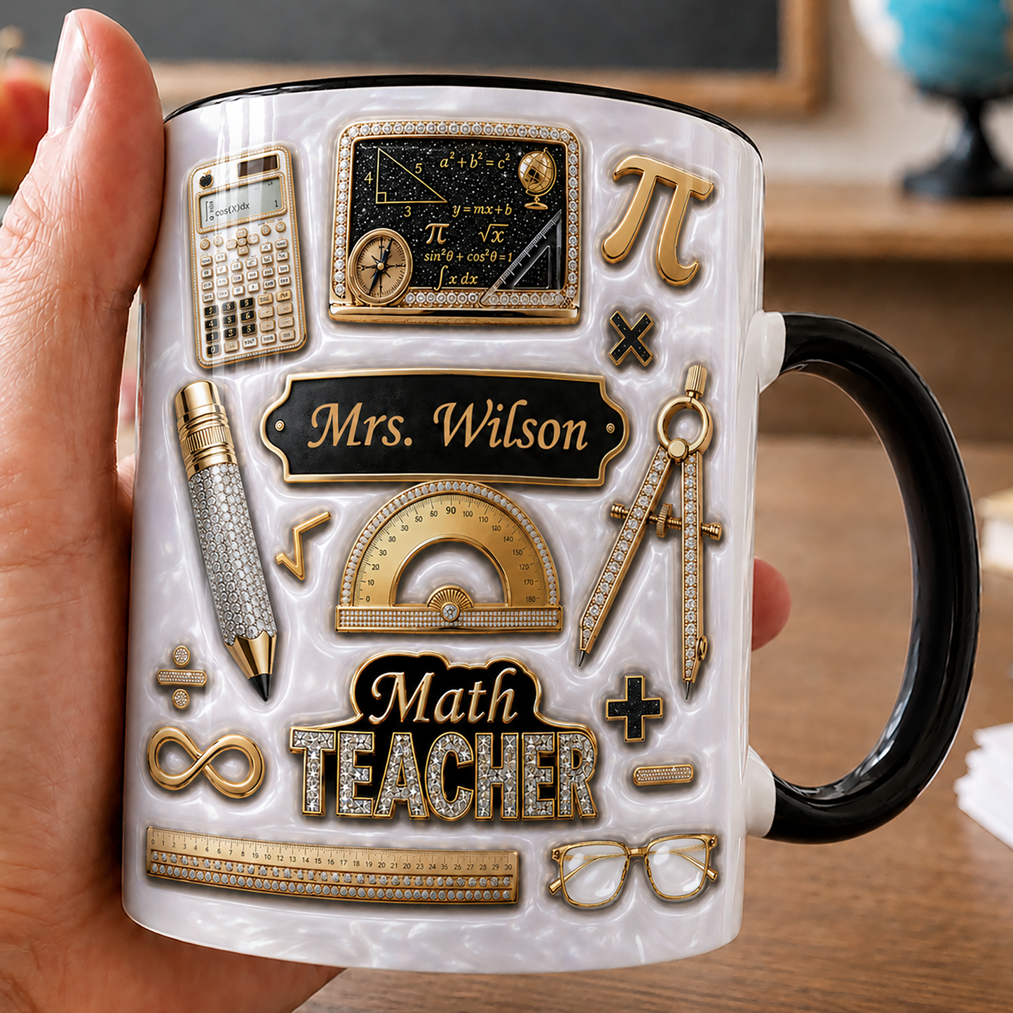 Personalized Art Teacher Mug, Custom Teacher Name Mug, Back to School Gift