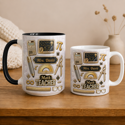 Personalized Art Teacher Mug, Custom Teacher Name Mug, Back to School Gift
