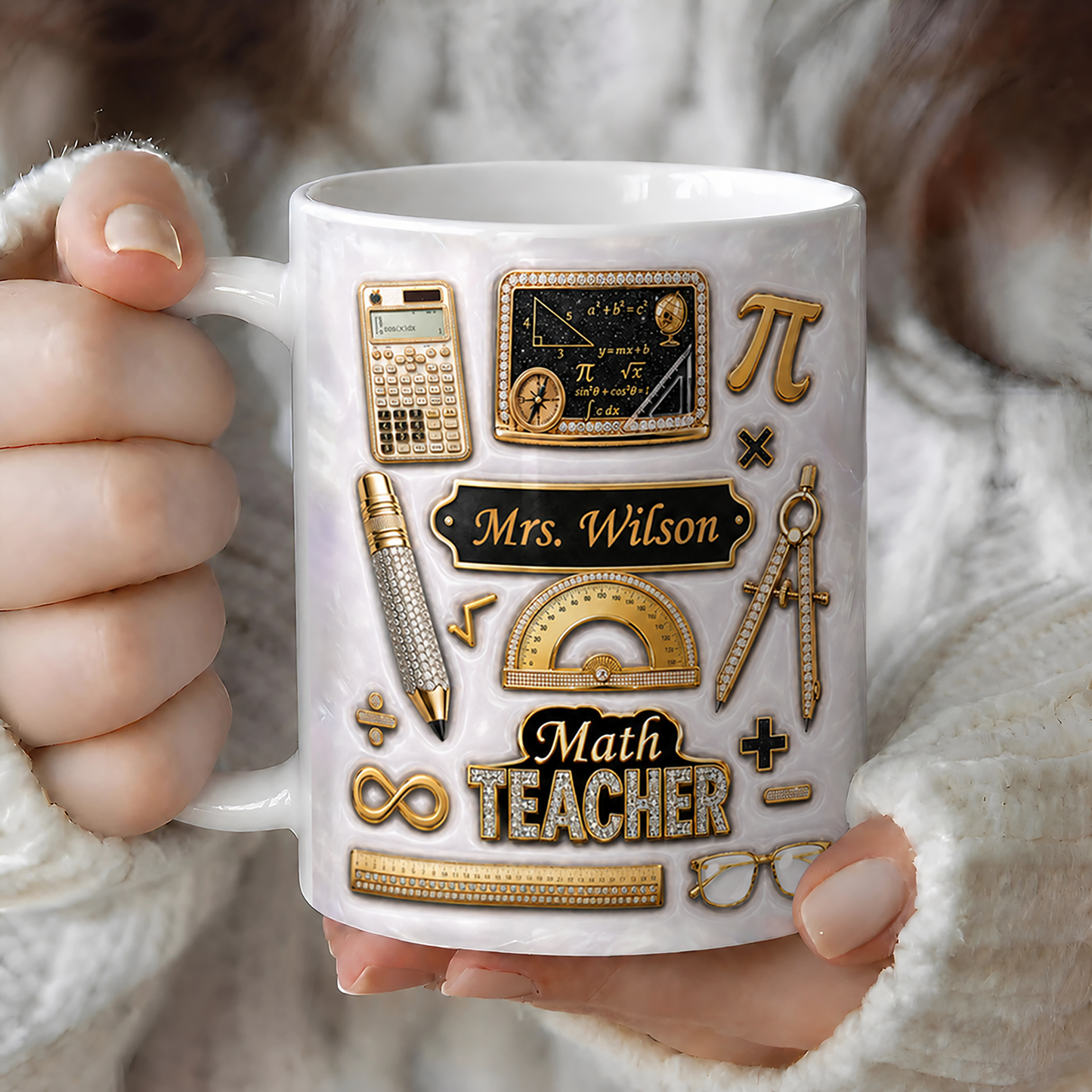 Personalized Art Teacher Mug, Custom Teacher Name Mug, Back to School Gift