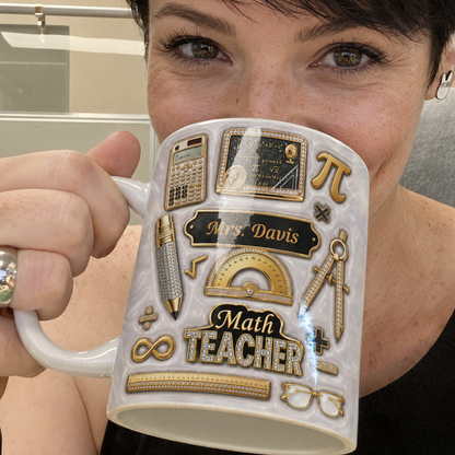 Personalized Art Teacher Mug, Custom Teacher Name Mug, Back to School Gift