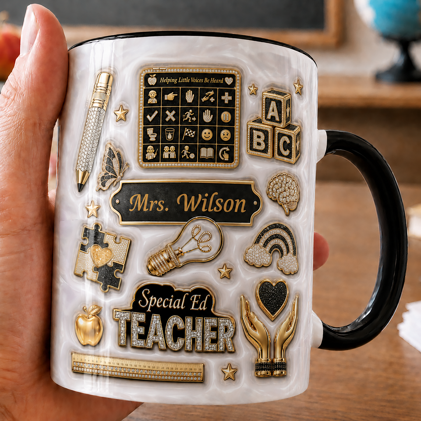 Personalized Special Ed Teacher Mug, Custom Teacher Name Back to School Gift