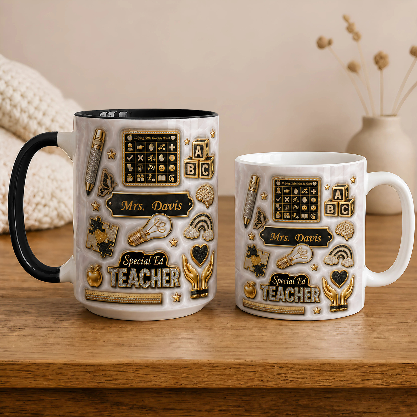 Personalized Special Ed Teacher Mug, Custom Teacher Name Back to School Gift