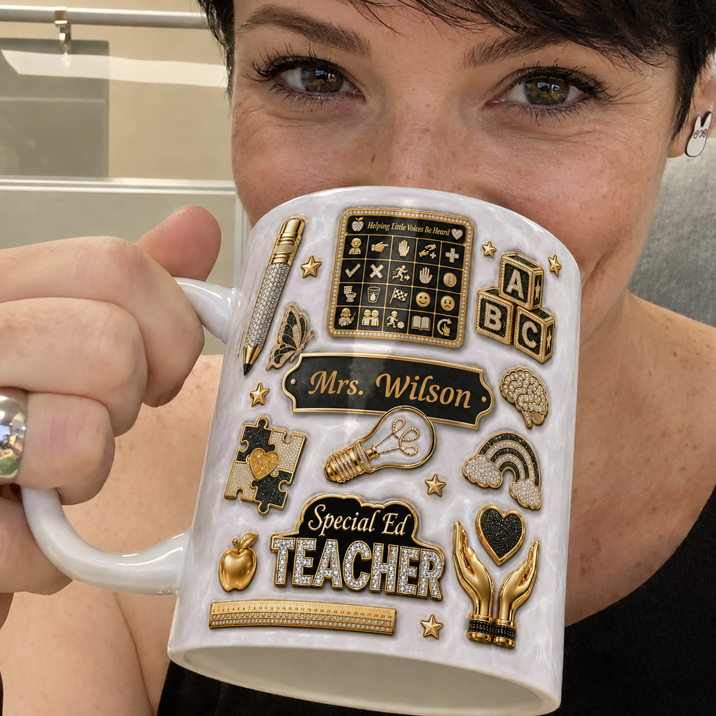 Personalized Special Ed Teacher Mug, Custom Teacher Name Back to School Gift