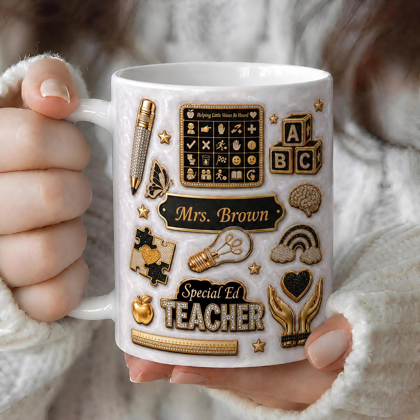 Personalized Special Ed Teacher Mug, Custom Teacher Name Back to School Gift