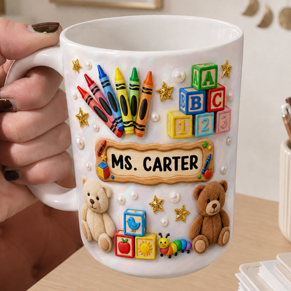 Personalized Teacher Name Mug, Custom Back to School Teacher Gift