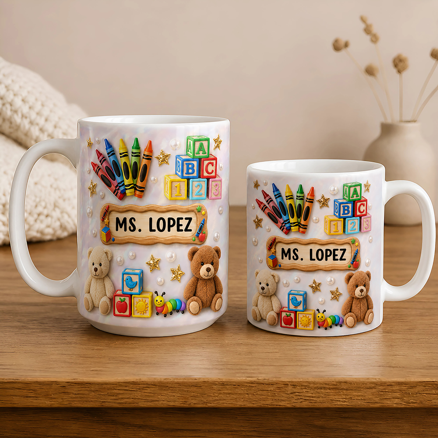 Personalized Teacher Name Mug, Custom Back to School Teacher Gift