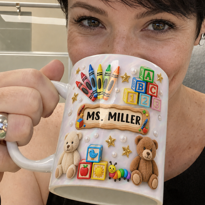 Personalized Teacher Name Mug, Custom Back to School Teacher Gift