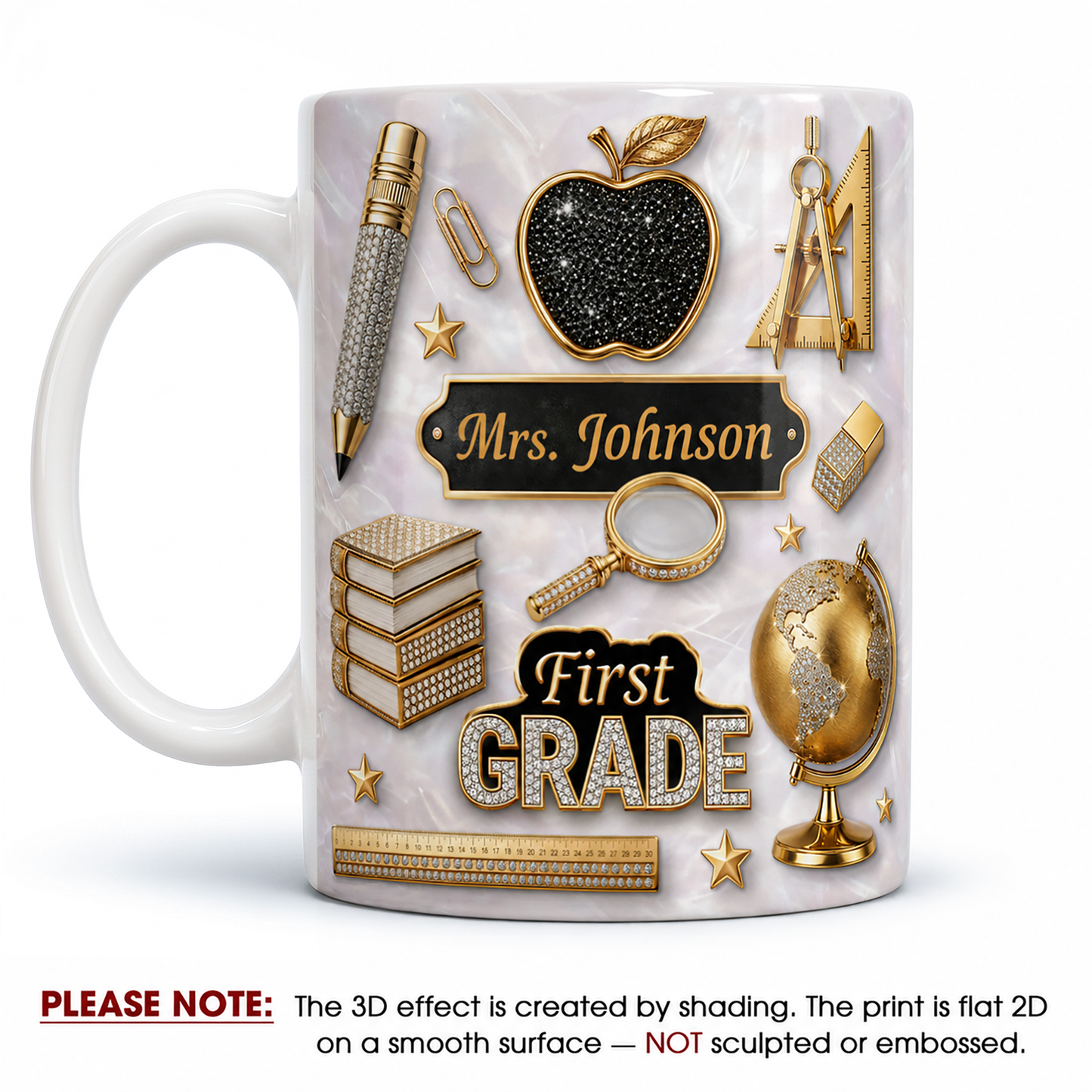 Personalized Teacher Name Mug, Custom Grade Teacher Gift for Back to School