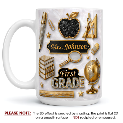 Personalized Teacher Name Mug, Custom Grade Teacher Gift for Back to School