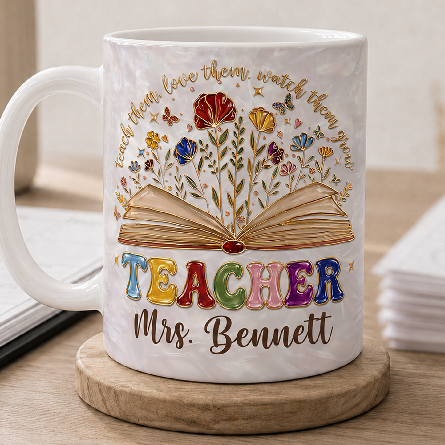 Personalized Teacher Mug, Custom Teacher Name Mug, Back to School Gift