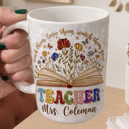 Personalized Teacher Mug, Custom Teacher Name Mug, Back to School Gift