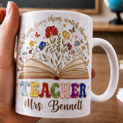 Personalized Teacher Mug, Custom Teacher Name Mug, Back to School Gift