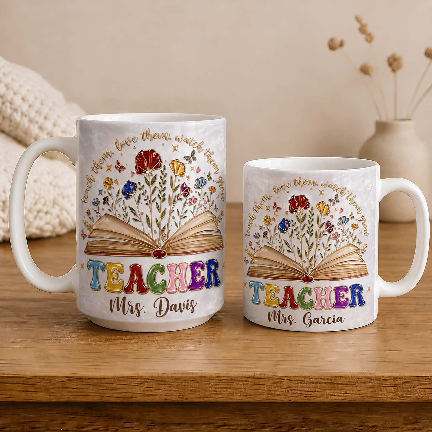 Personalized Teacher Mug, Custom Teacher Name Mug, Back to School Gift