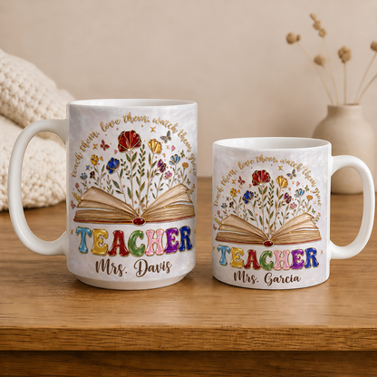 Personalized Teacher Mug, Custom Teacher Name Mug, Back to School Gift