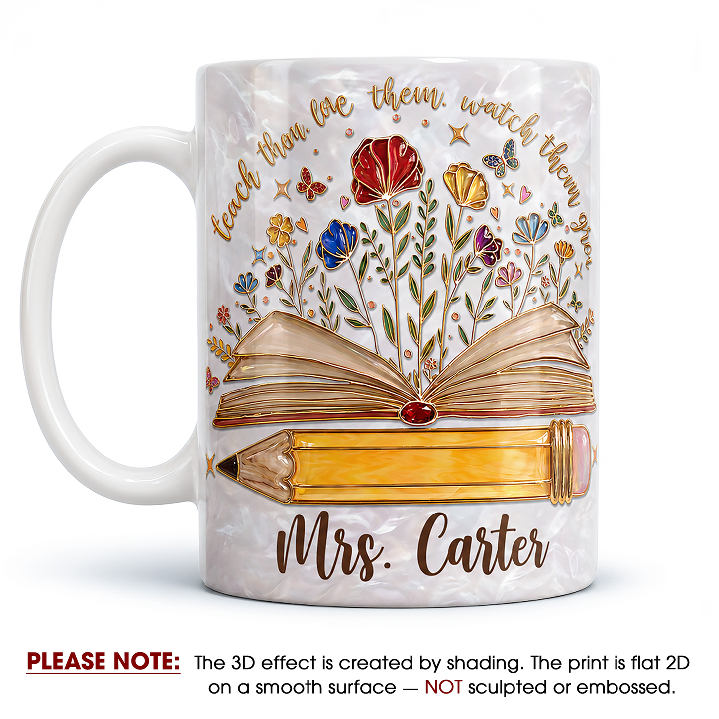 Personalized Teacher Name Mug, Teach Them Love Them Watch Them Grow Back to School Gift