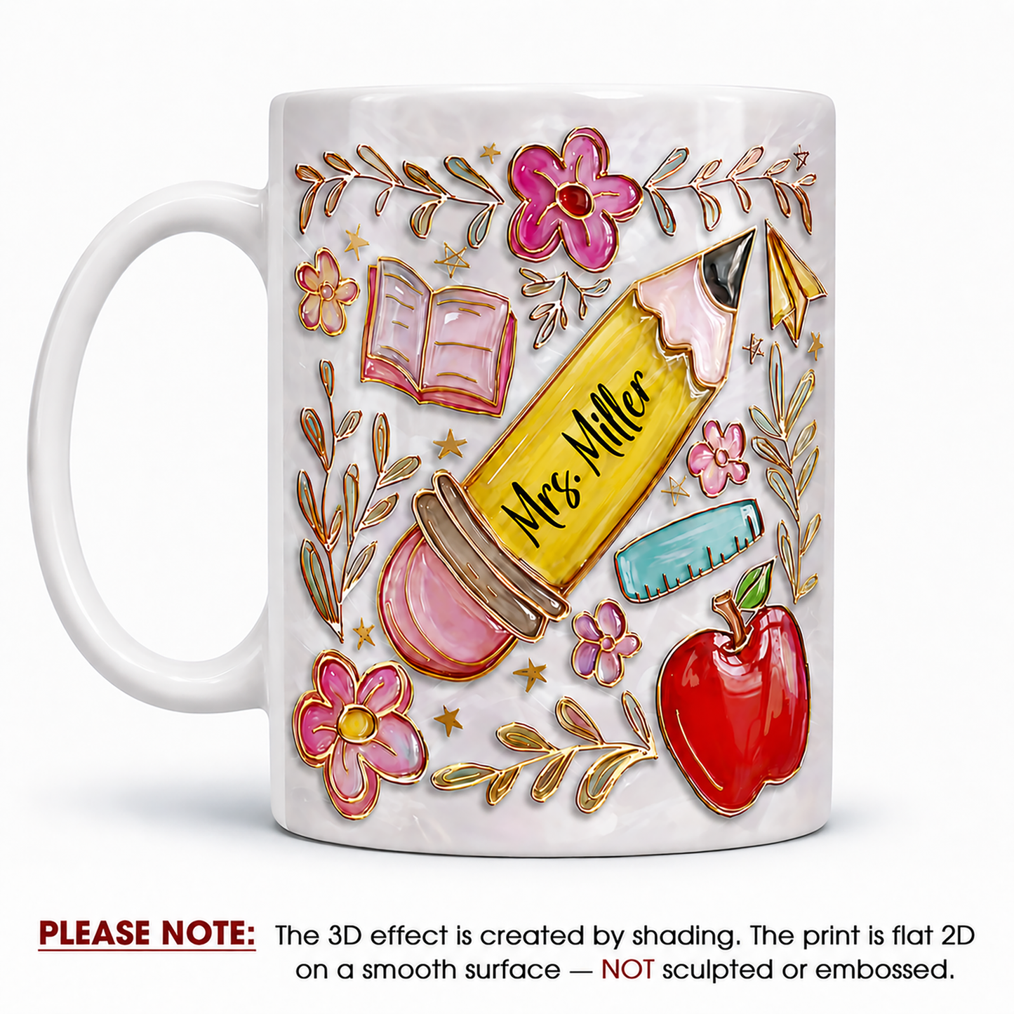 Personalized Teacher Mug, Custom Teacher Name Pencil Mug, Back to School Gift