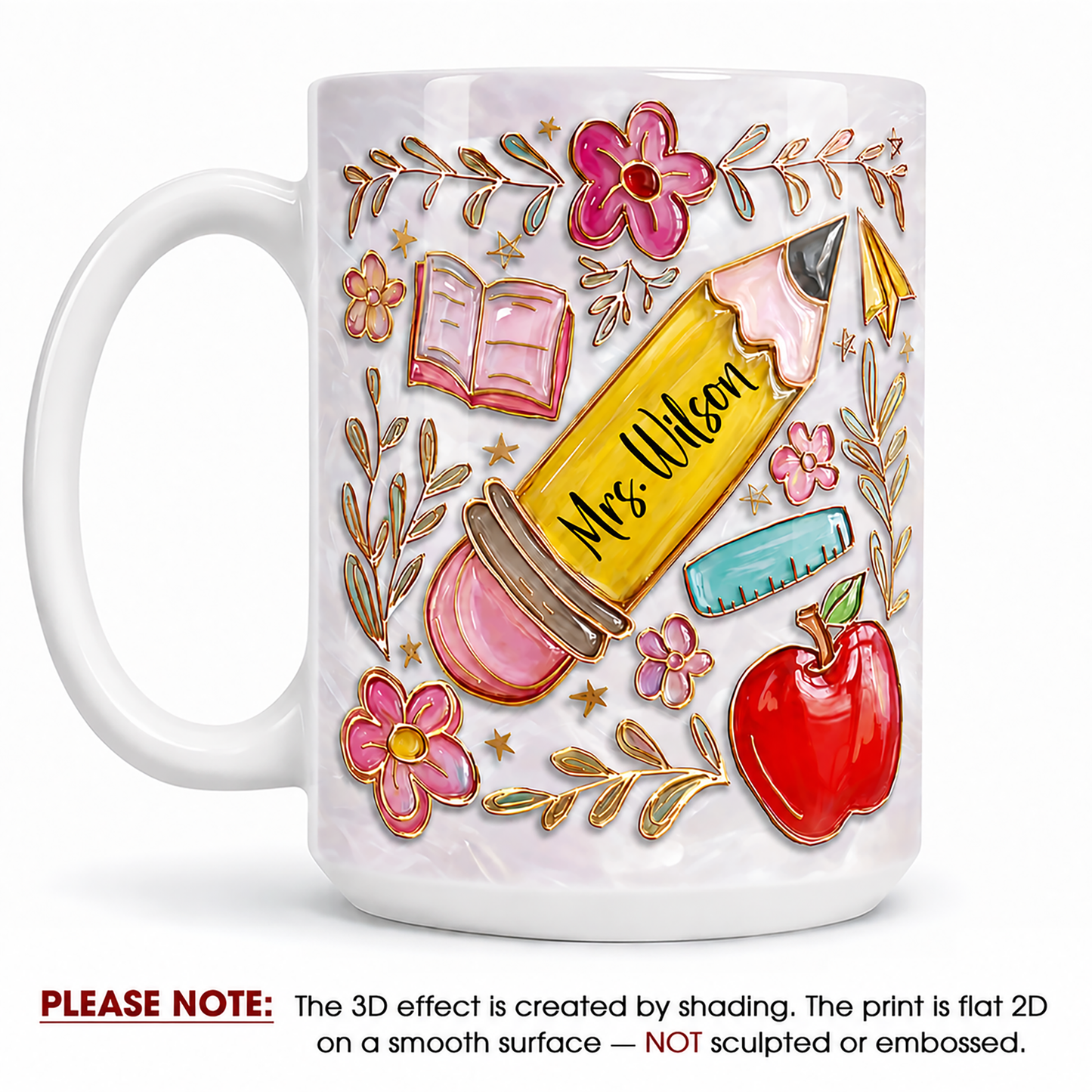 Personalized Teacher Mug, Custom Teacher Name Pencil Mug, Back to School Gift