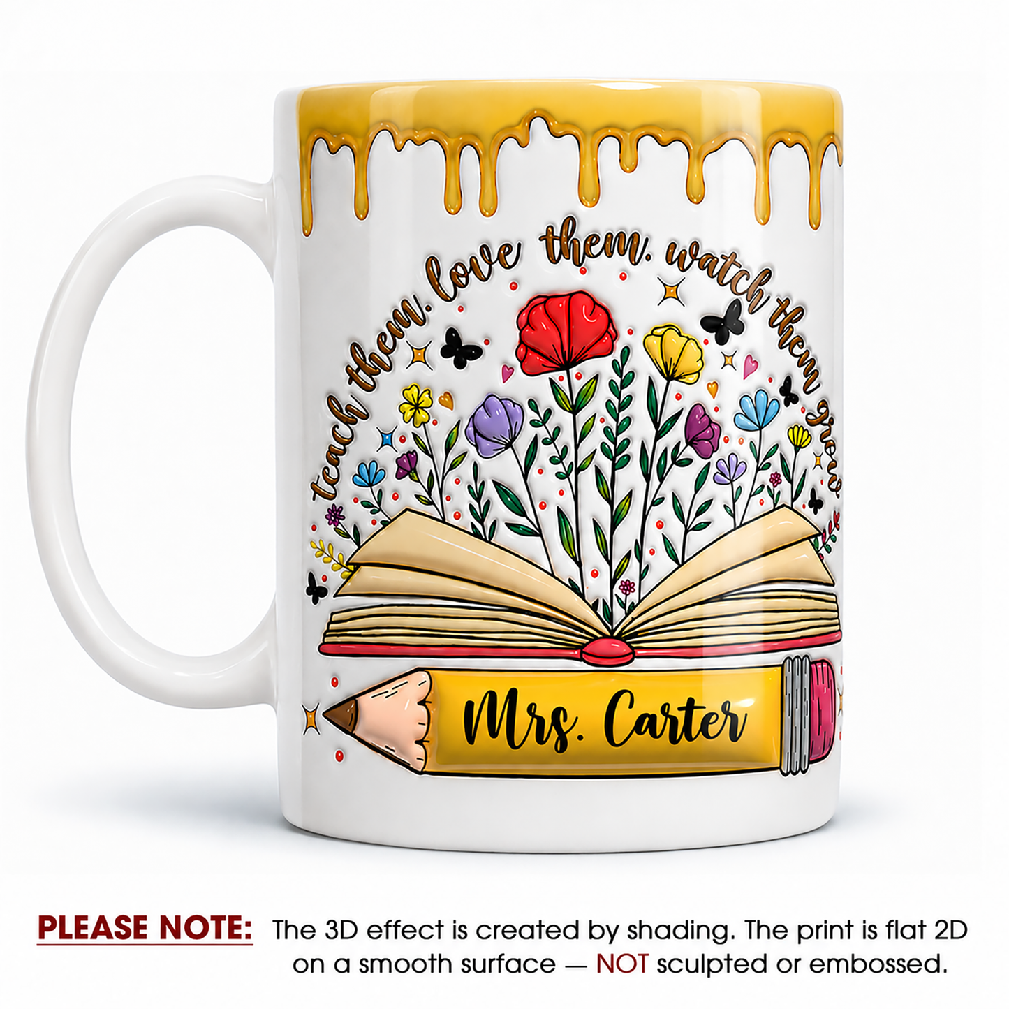 Personalized Teacher Name Mug, Teach Love Grow Back to School Gift for Teachers