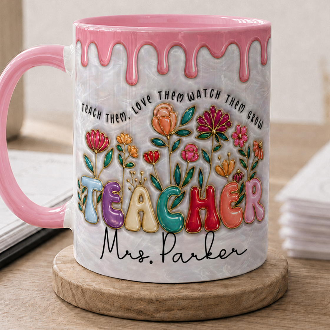Personalized Teacher Mug, Custom Teacher Name Mug, Back to School Gift