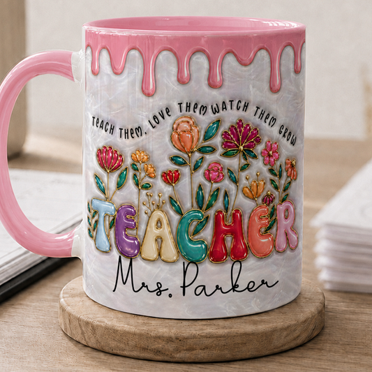 Personalized Teacher Mug, Custom Teacher Name Mug, Back to School Gift