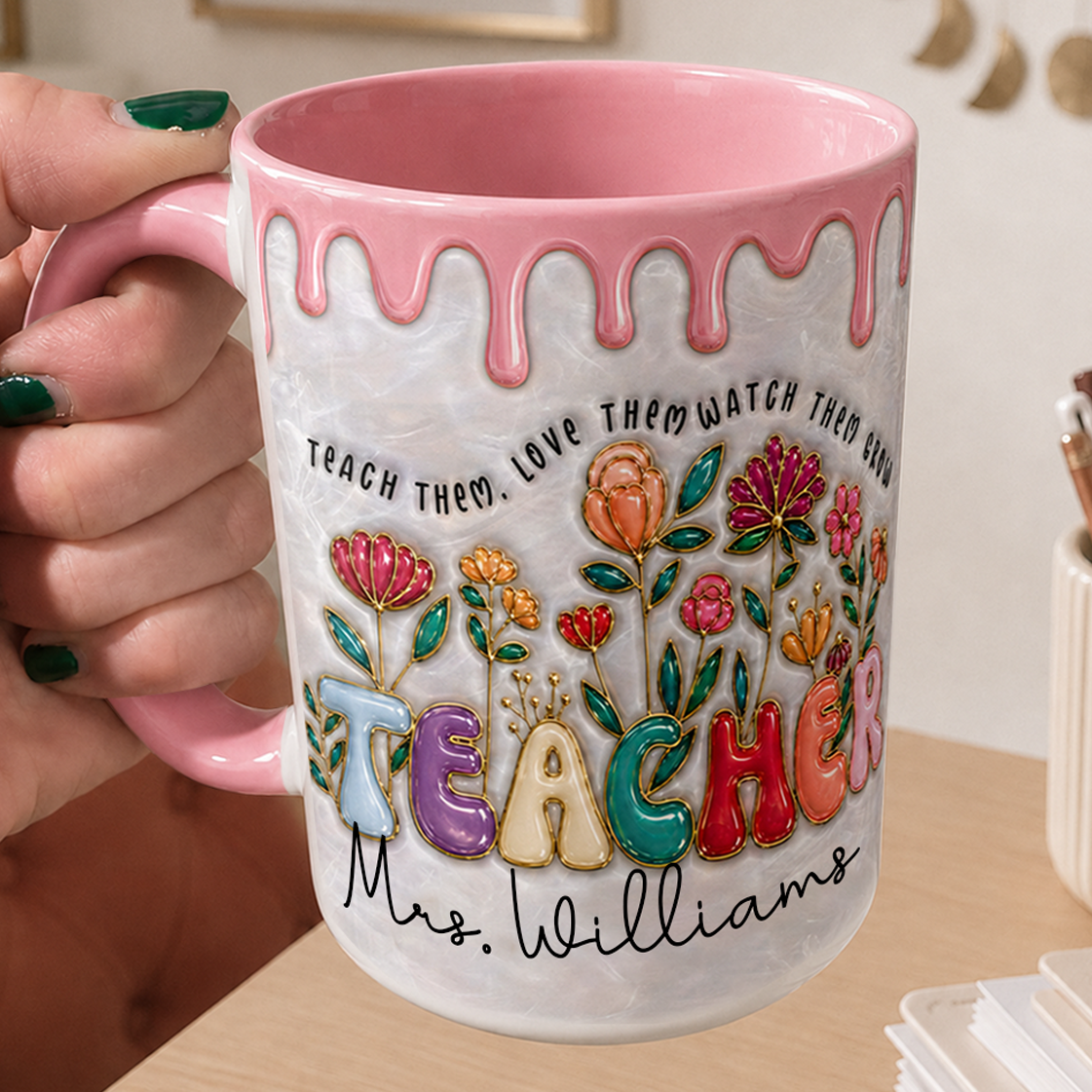 Personalized Teacher Mug, Custom Teacher Name Mug, Back to School Gift