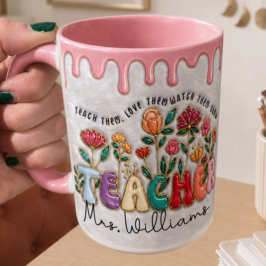Personalized Teacher Mug, Custom Teacher Name Mug, Back to School Gift
