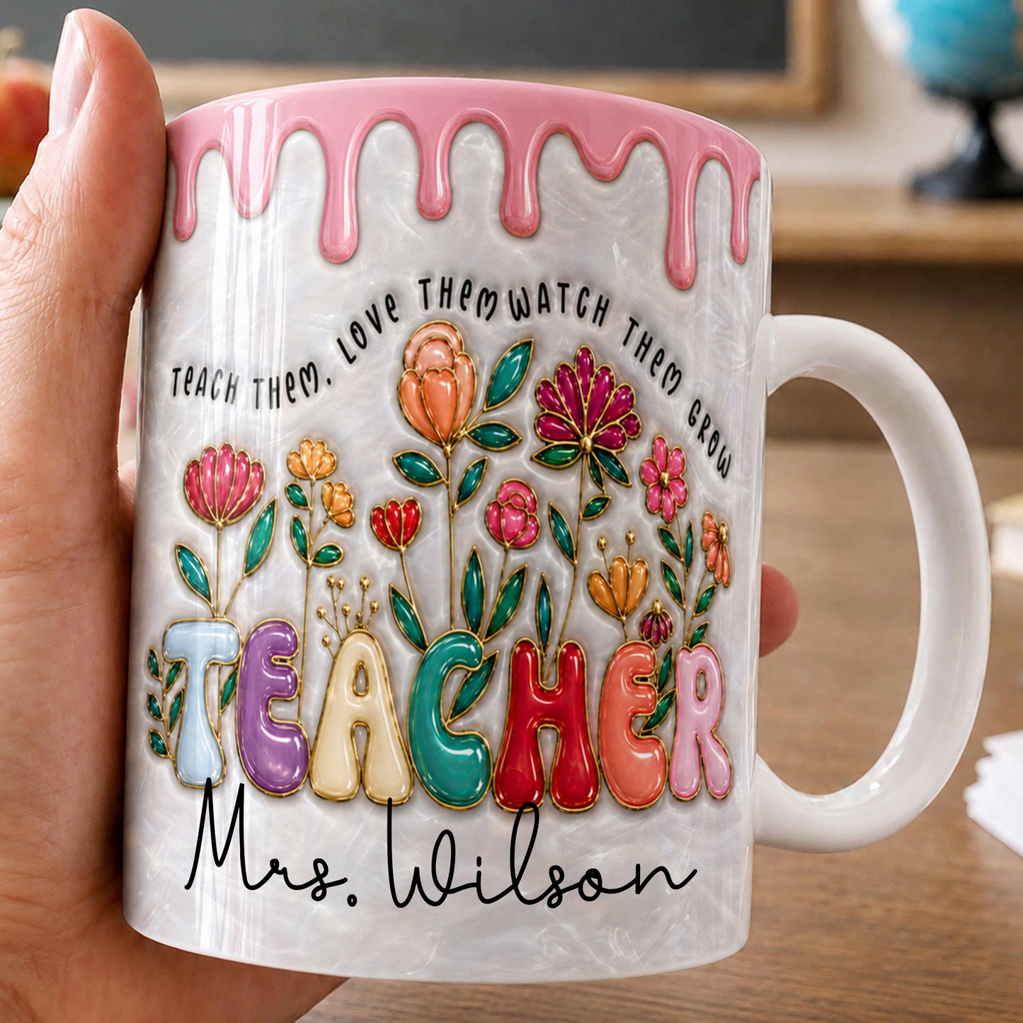 Personalized Teacher Mug, Custom Teacher Name Mug, Back to School Gift