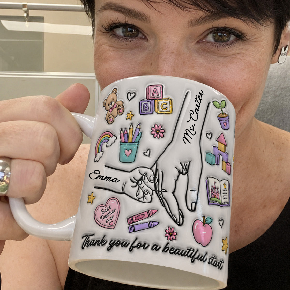 Personalized Teacher Mug, Back To School Thank You Gift From Student