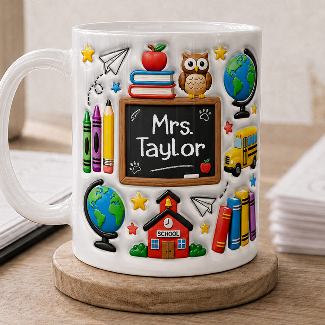 Personalized Teacher Name Mug, Custom Classroom Mug, Back to School Gift