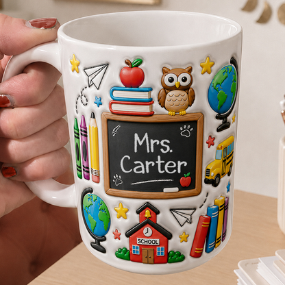 Personalized Teacher Name Mug, Custom Classroom Mug, Back to School Gift
