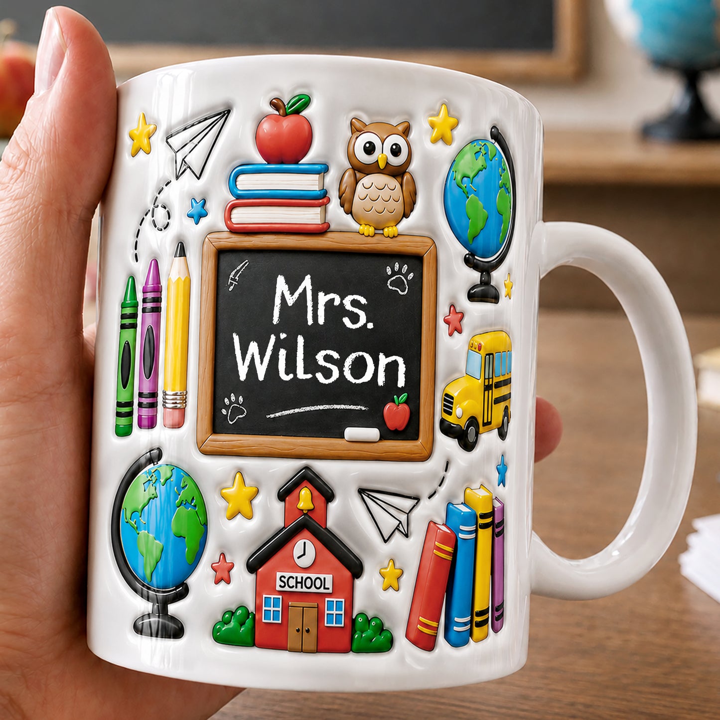 Personalized Teacher Name Mug, Custom Classroom Mug, Back to School Gift