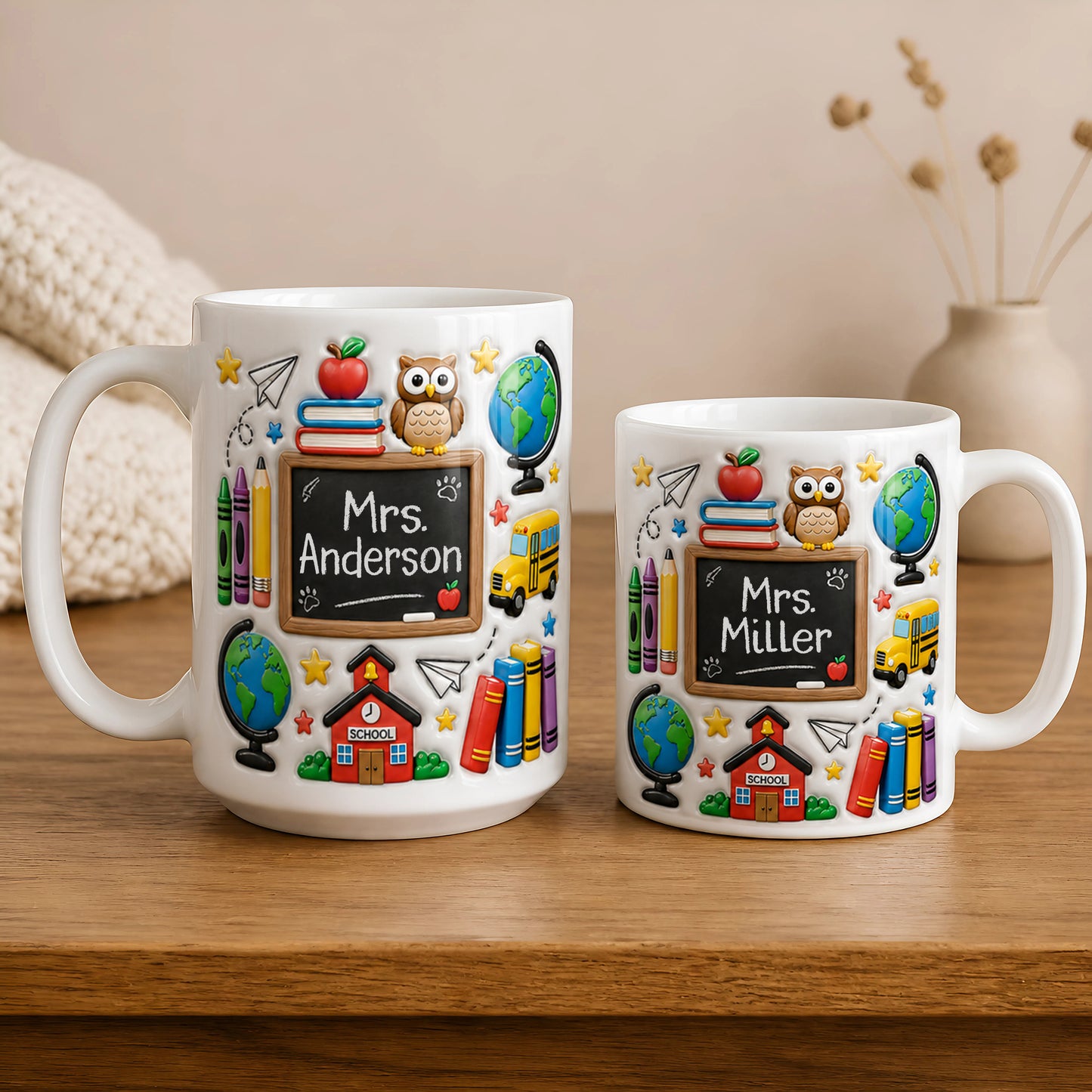 Personalized Teacher Name Mug, Custom Classroom Mug, Back to School Gift