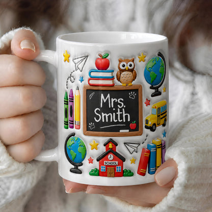 Personalized Teacher Name Mug, Custom Classroom Mug, Back to School Gift