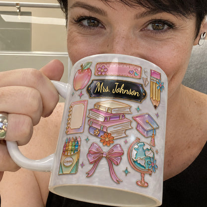 Personalized Teacher Name Mug, Custom Back to School Gift for Teachers