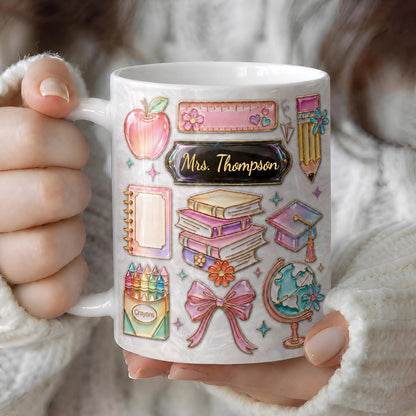 Personalized Teacher Name Mug, Custom Back to School Gift for Teachers