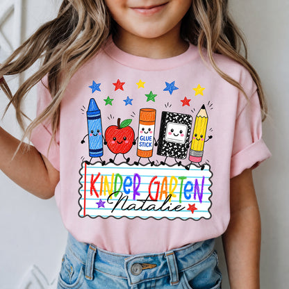 Personalized Kids Back to School Shirt, Custom Name and Grade School Shirt