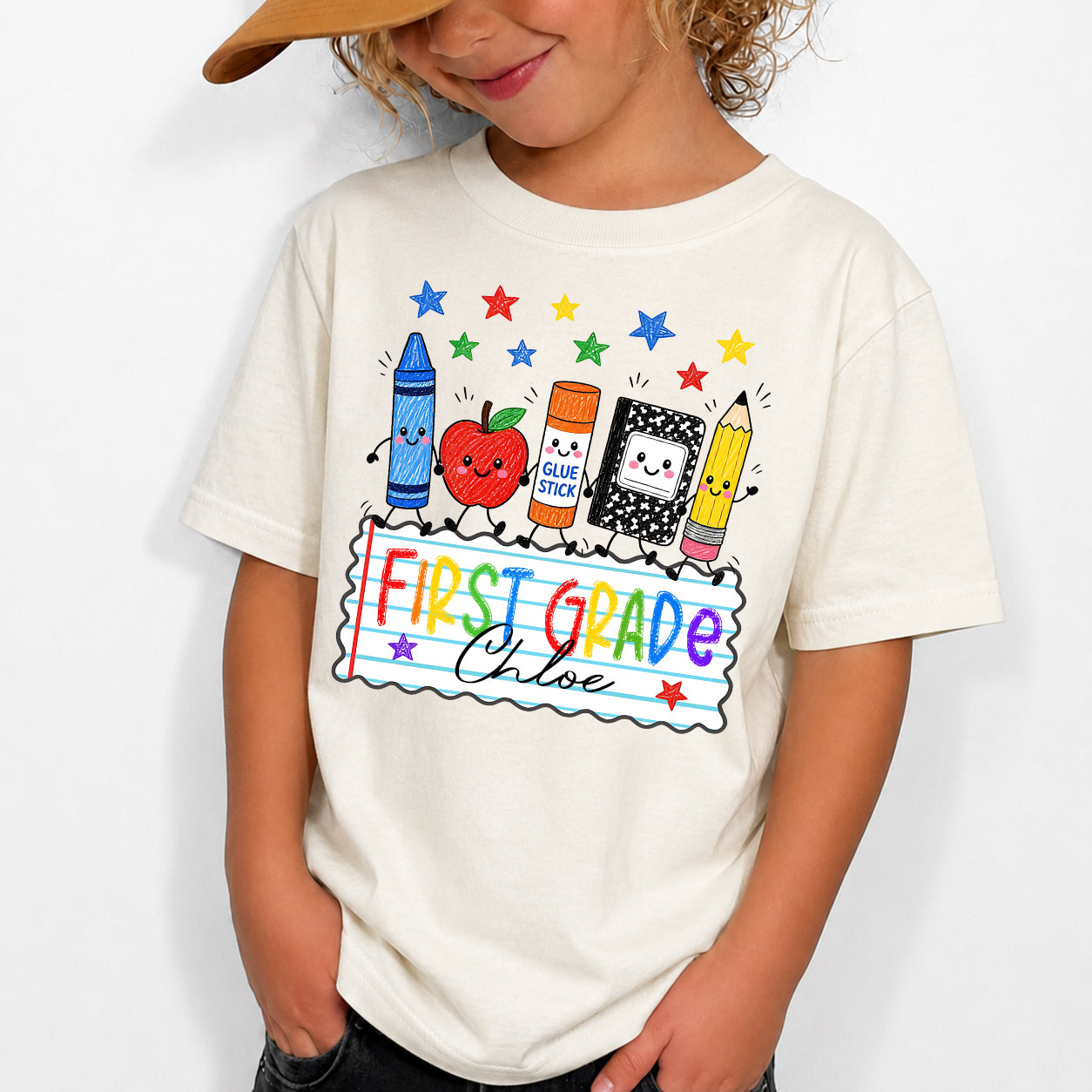 Personalized Kids Back to School Shirt, Custom Name and Grade School Shirt