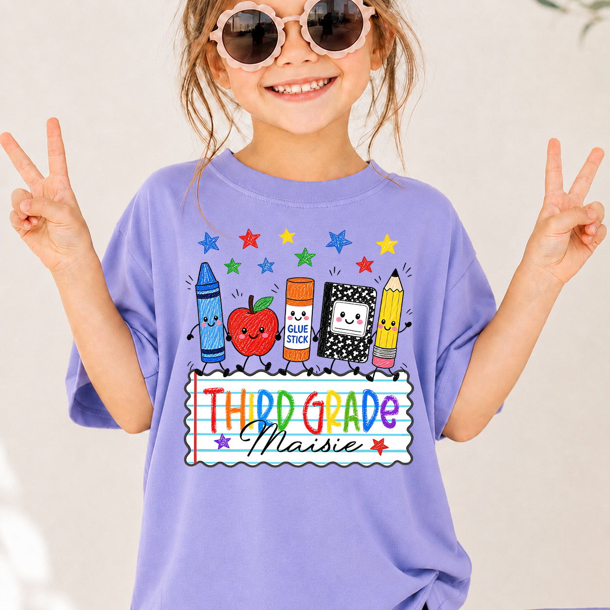 Personalized Kids Back to School Shirt, Custom Name and Grade School Shirt
