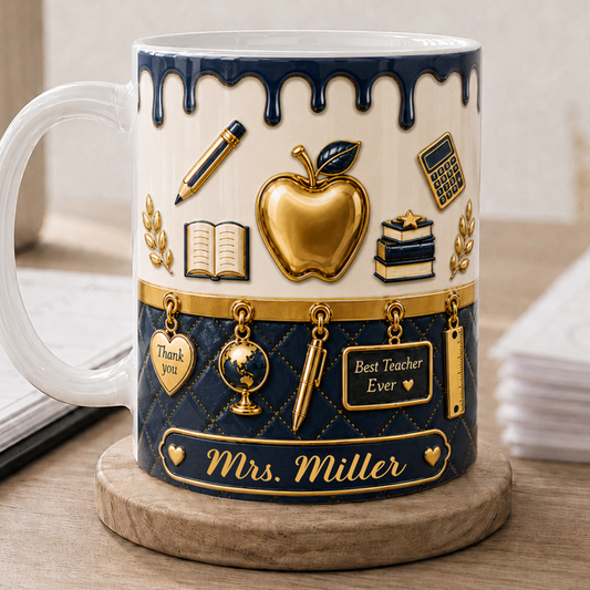 Personalized Teacher Mug, Custom Teacher Name Mug, Back to School Gift