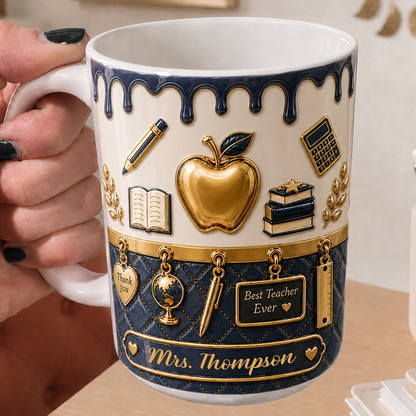 Personalized Teacher Mug, Custom Teacher Name Mug, Back to School Gift