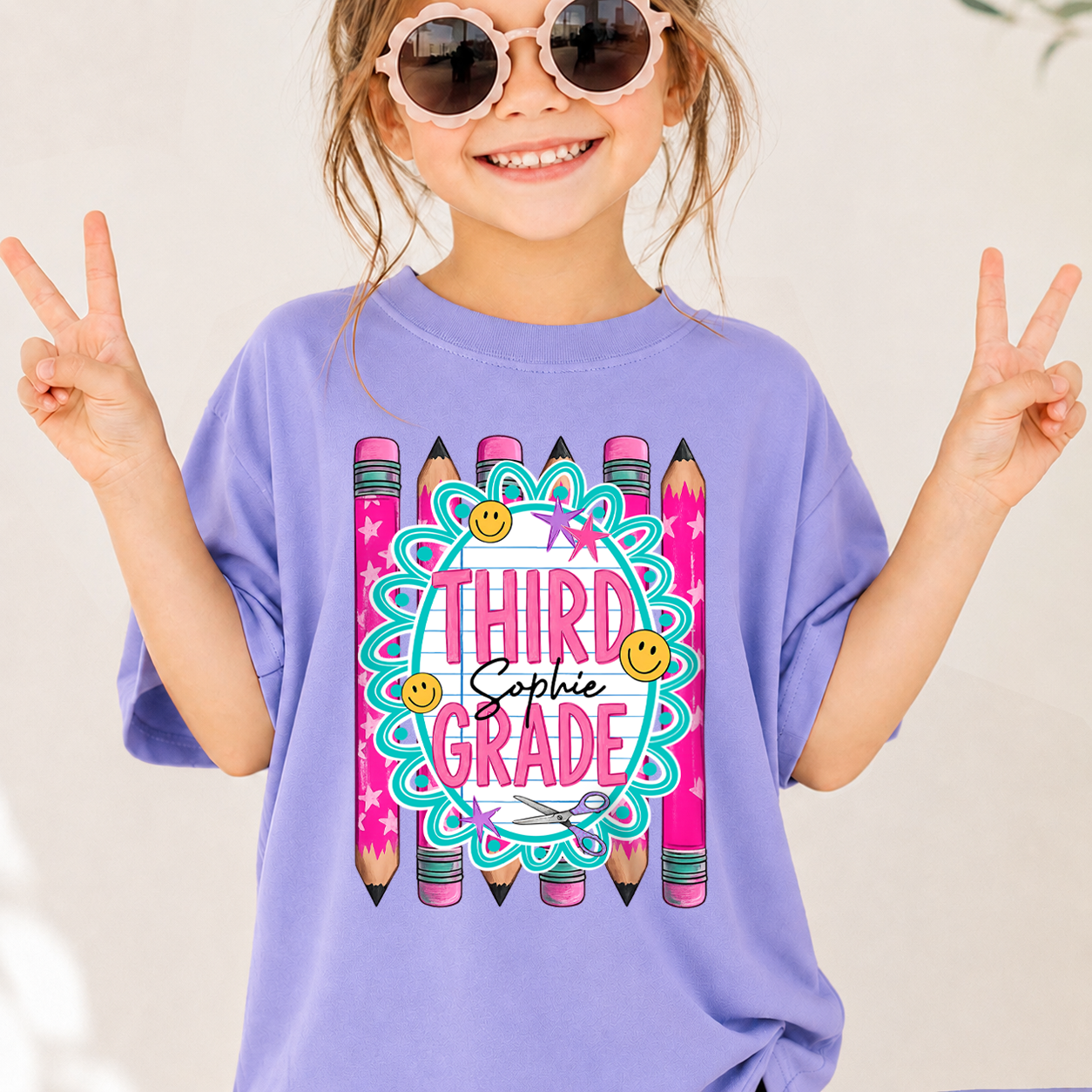 Personalized Kids Back to School Shirt, Custom Name and Grade Youth Tee