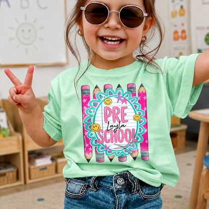 Personalized Kids Back to School Shirt, Custom Name and Grade Youth Tee