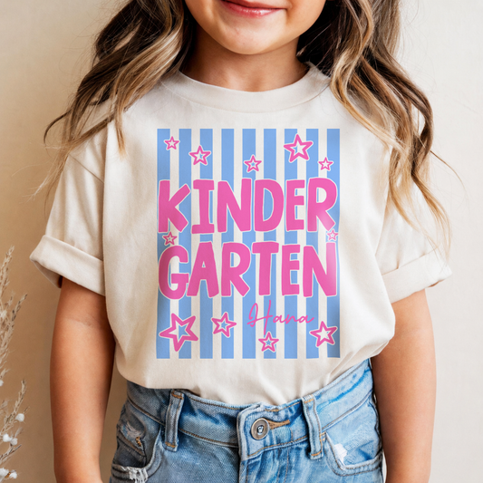 Personalized Kids Grade Shirt, Custom Name Back to School Youth Tee For Girls