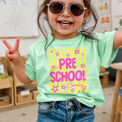 Personalized Kids Grade Shirt, Custom Name Back to School Youth Tee For Girls