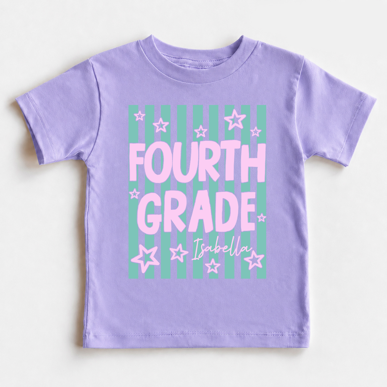 Personalized Kids Grade Shirt, Custom Name Back to School Youth Tee For Girls