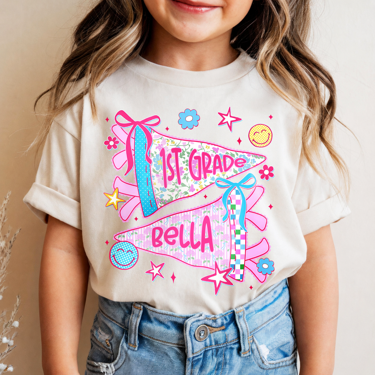 Personalized Grade and Name Kids School Shirt, Back to School Youth Tee