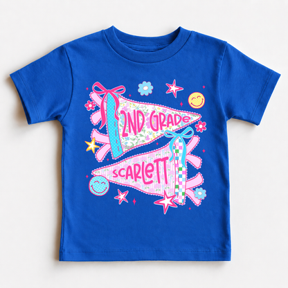 Personalized Grade and Name Kids School Shirt, Back to School Youth Tee