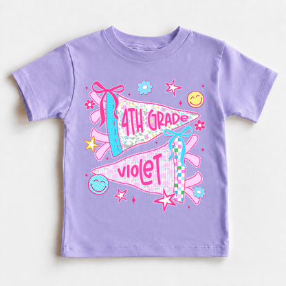 Personalized Grade and Name Kids School Shirt, Back to School Youth Tee