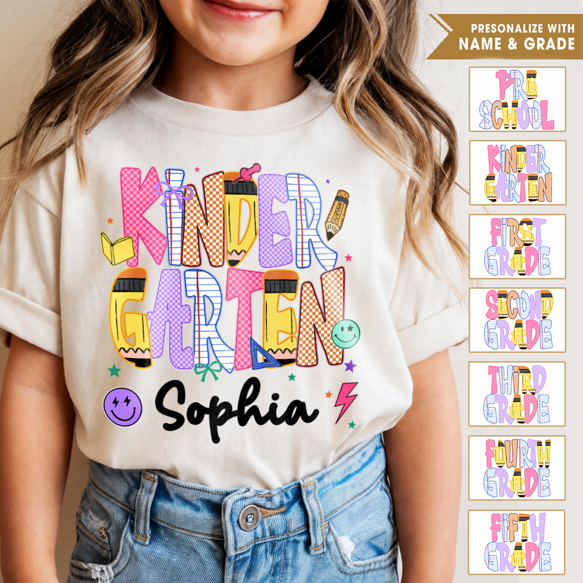 Personalisierbares Shirt zur Einschulung, individuelles T-Shirt mit Namen für Kinder