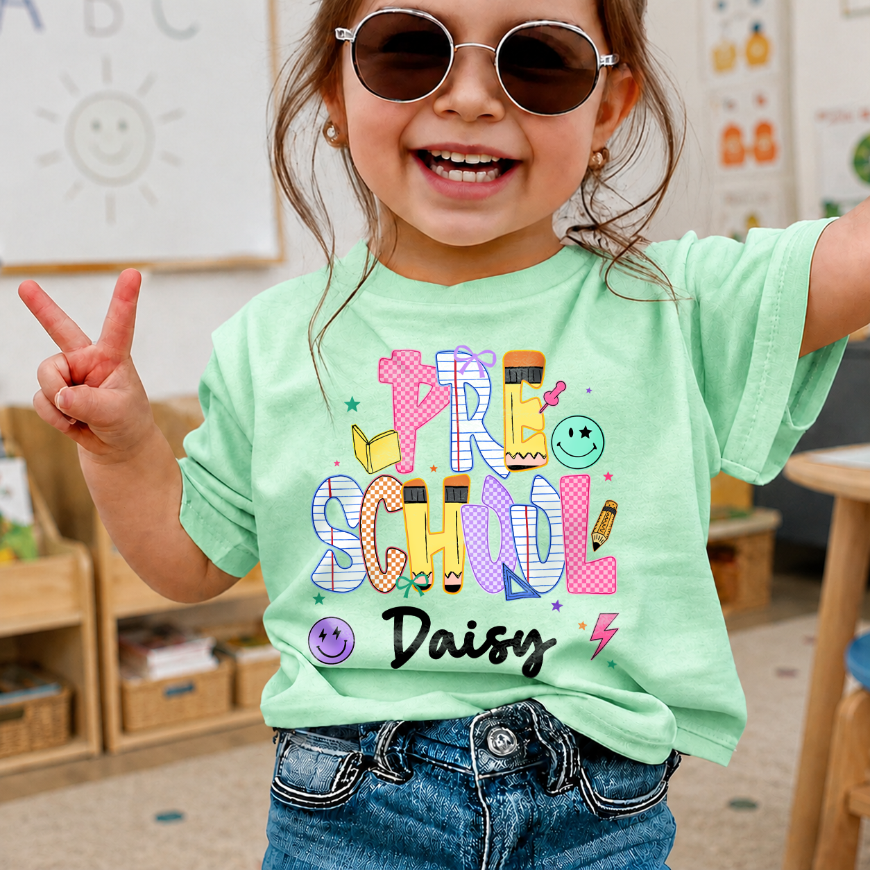 Personalized Kids Grade Shirt, Custom Name Back to School Youth Tee